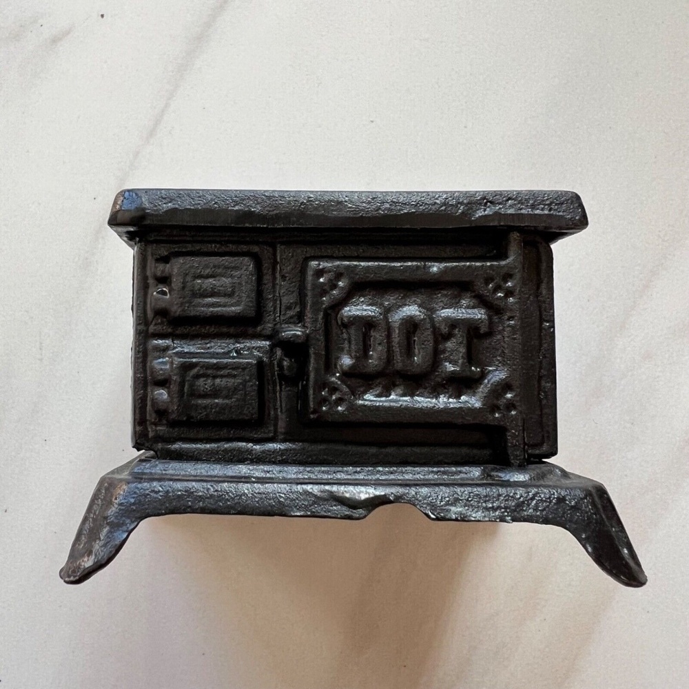Dot Black Vintage Cook with Cash Cast Iron Bank